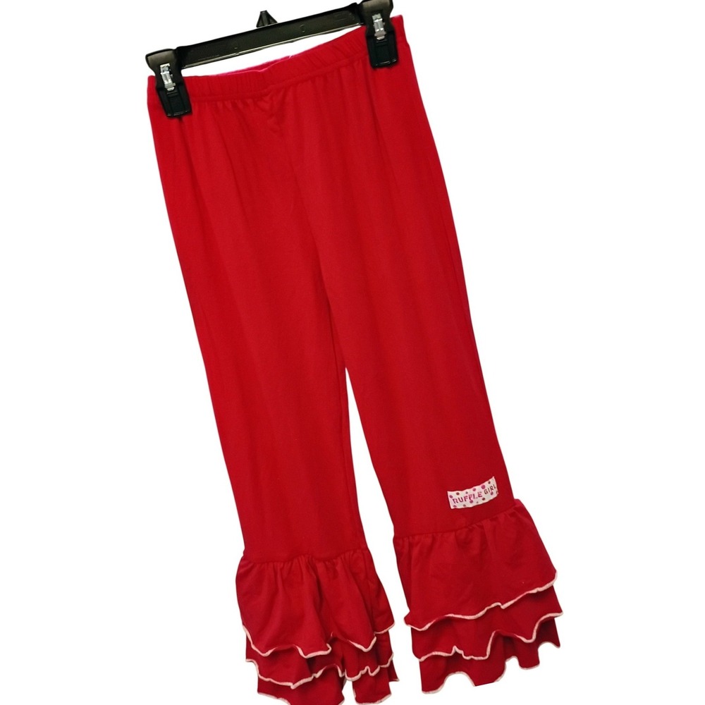 Ruffle Girl Girls Red Triple Tier Ruffle Hem Leggings Pants Size 10 NEW